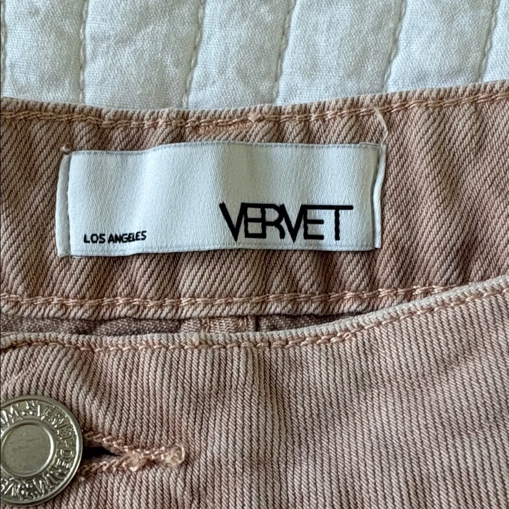 Vervet "Cherry Blossom" high-rise, distressed crop flare jeans - Picture 3 of 6